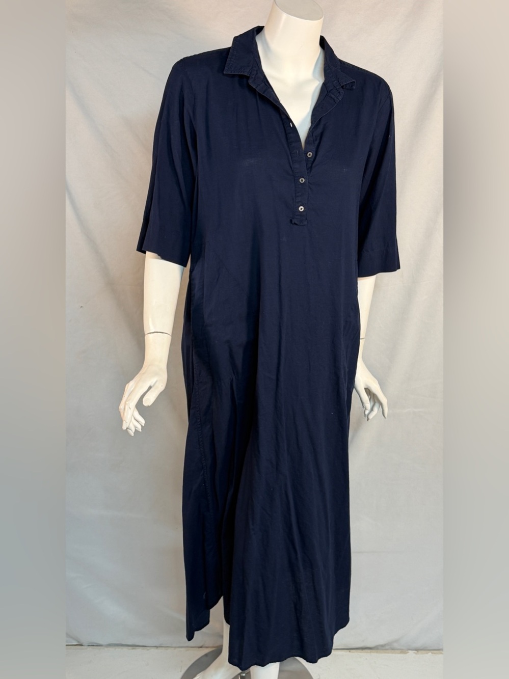 Lilla P Deep Navy Casual Shirt Dress with Pockets